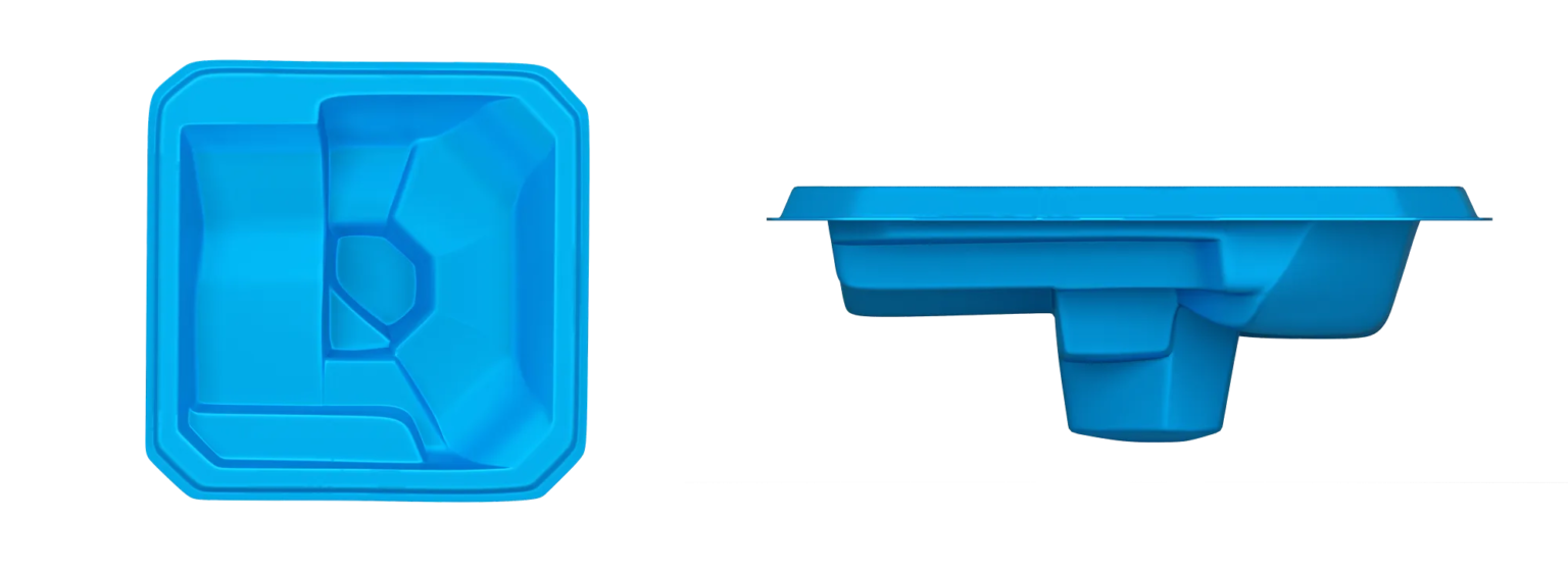 Square Spa fiberglass model by Tallman Pools